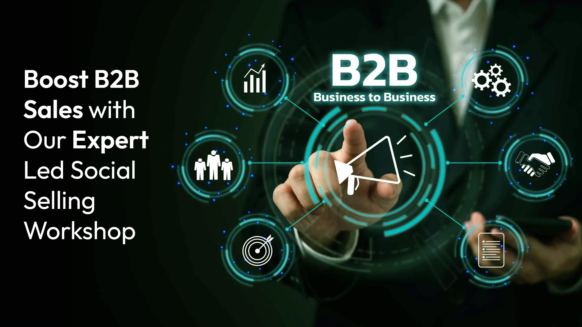  Business professionals attending a social selling workshop by Amit Jadhav to enhance B2B sales strategies