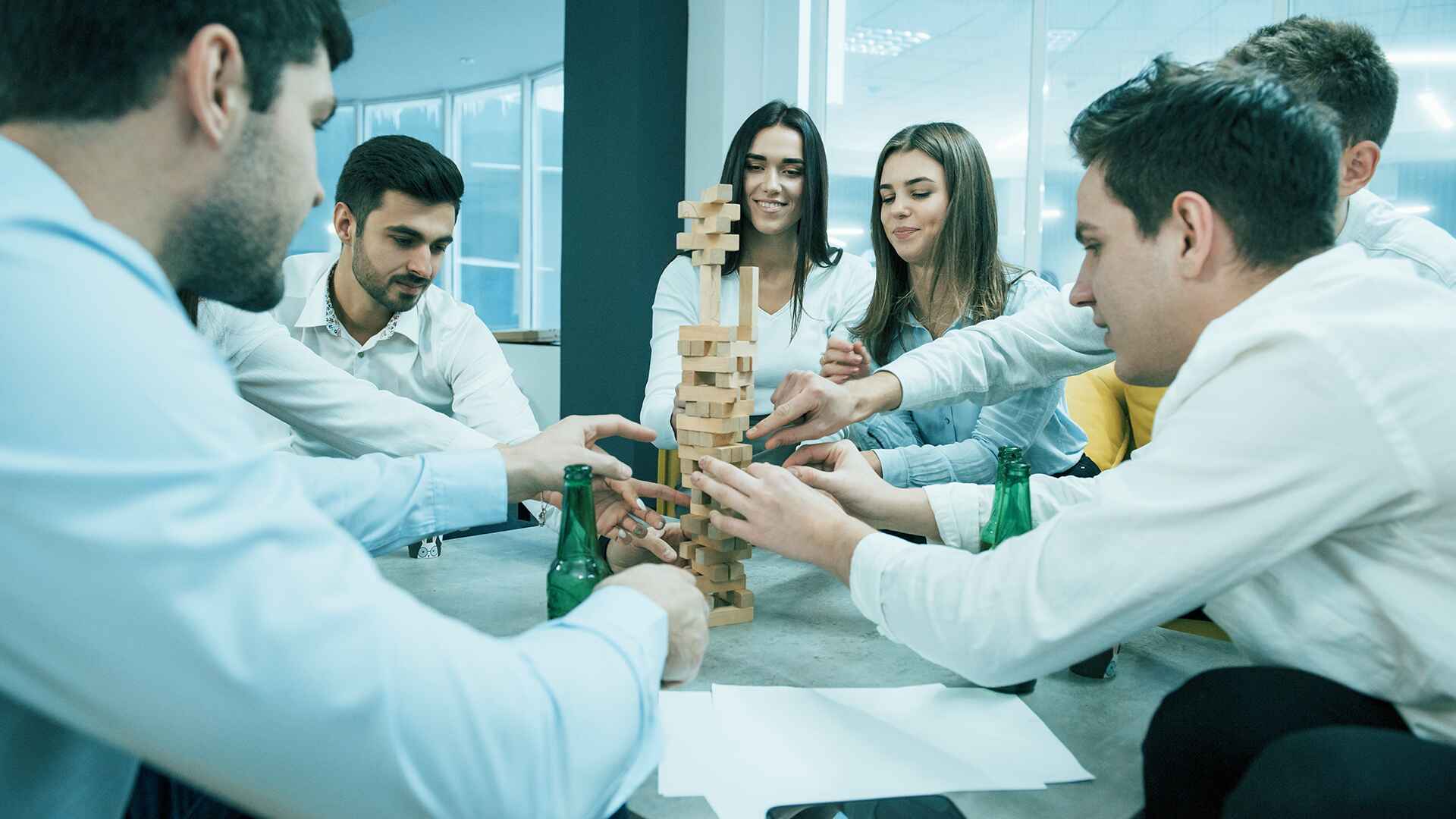 Team building activity to increase employee engagement in corporate workplace