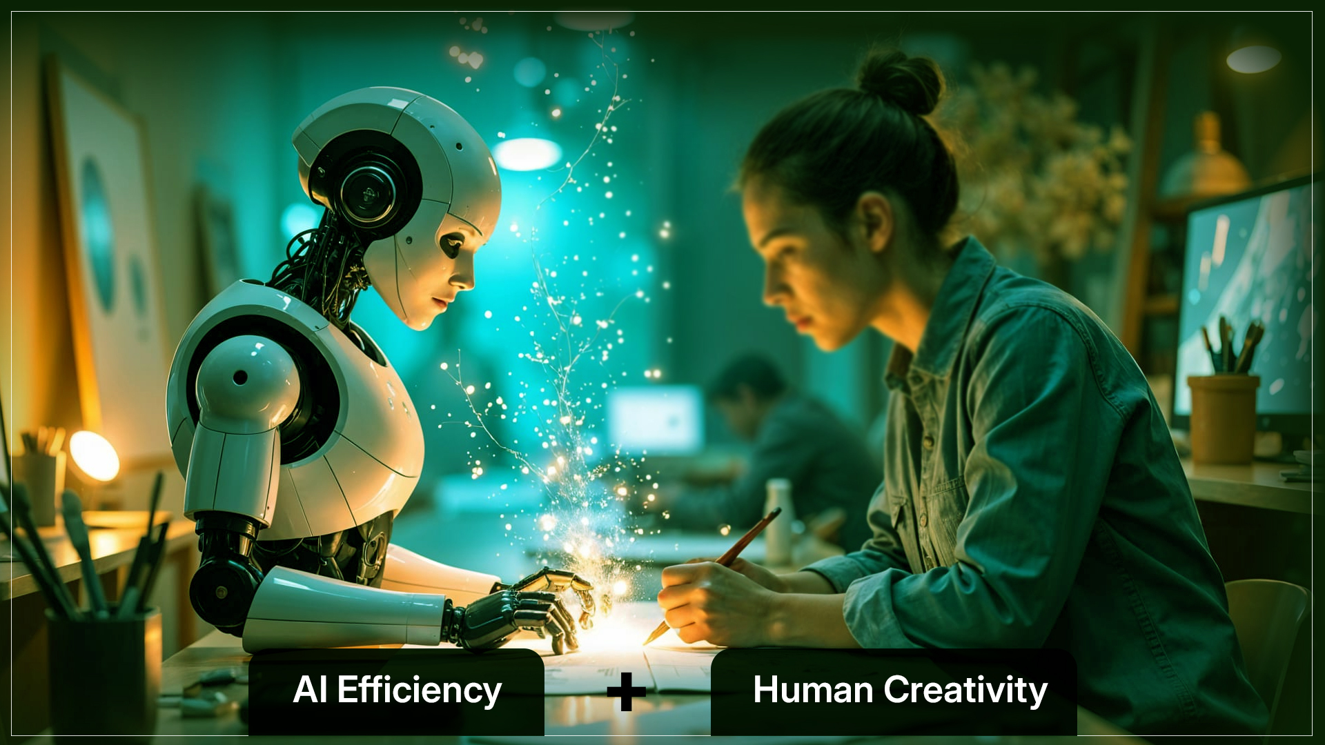 Future of work combining AI efficiency with human creativity