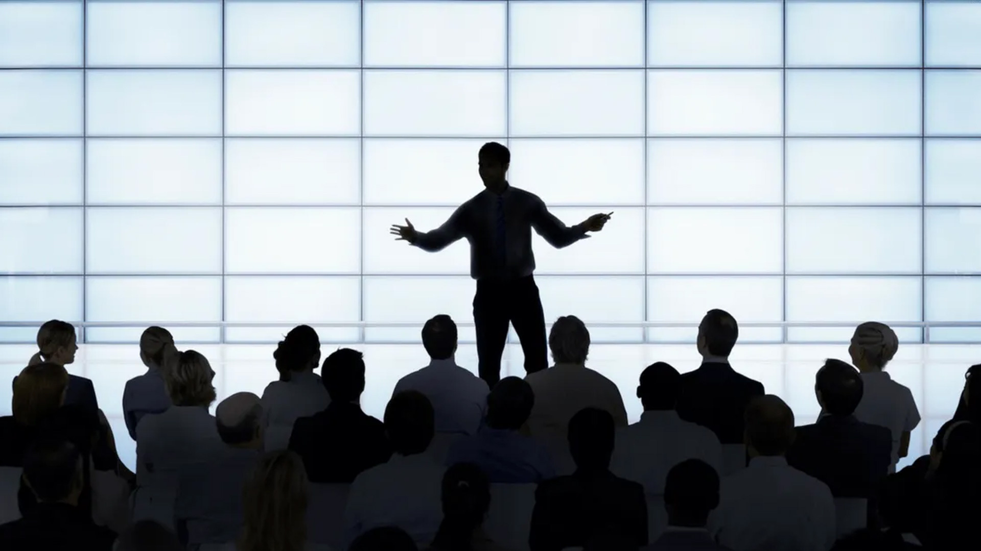 Professional speaker presenting brand growth insights using social media