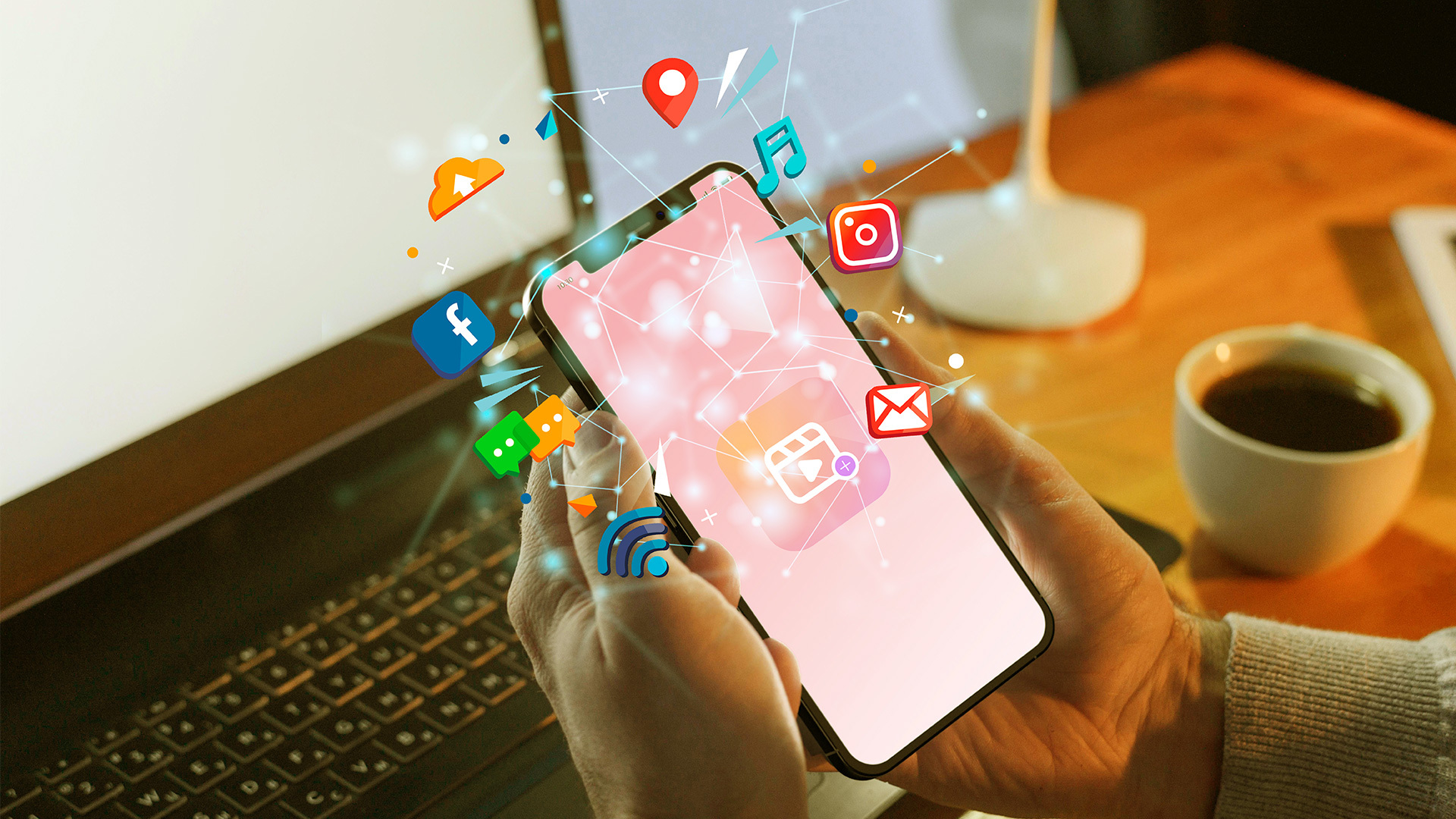 Digital strategy concept showing social selling trends in 2025