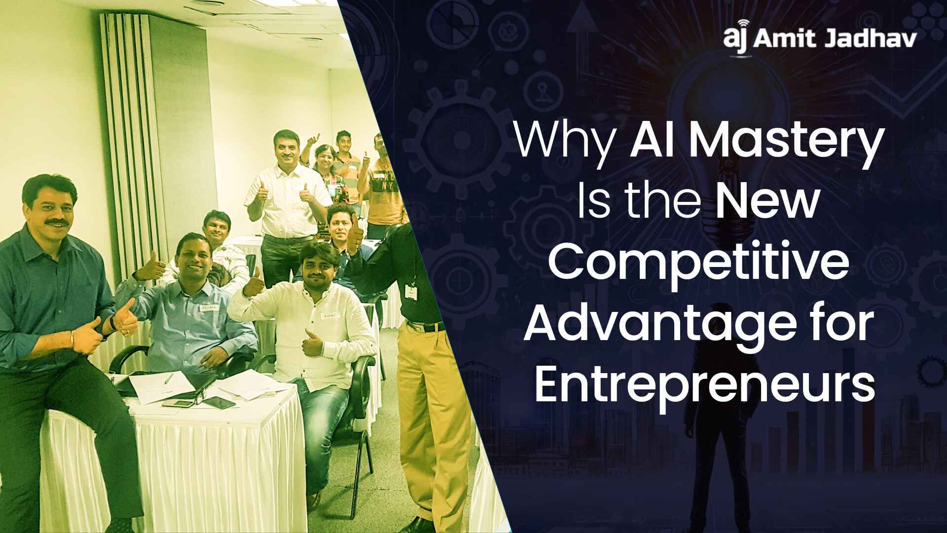 Entrepreneur mastering AI technology for business growth and competitive advantage